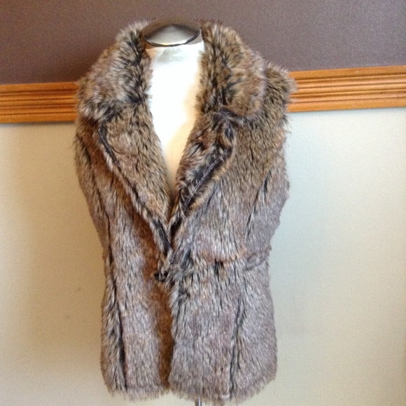 REVERSIBLE VEST faux fur and suede S (B6) - Picture 1 of 6